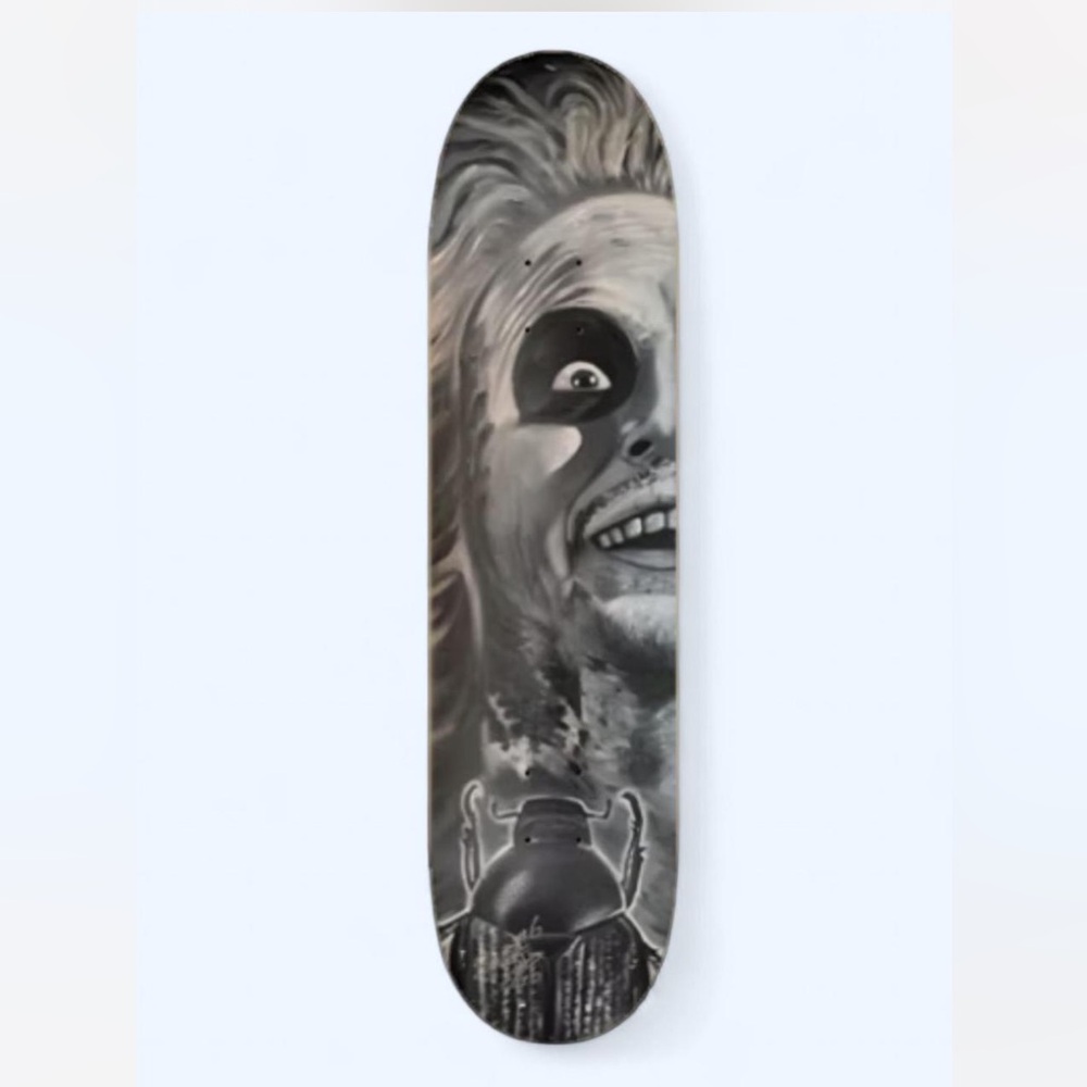 Beetlejuice Black and White Graphic Skateboard Deck or Wall Decal